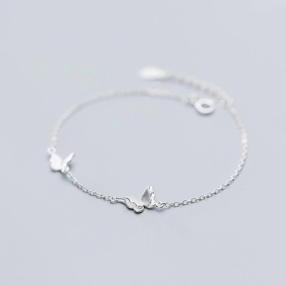 NEW 925 Sterling Silver Butterfly Bracelet K - Picture 3 of 3